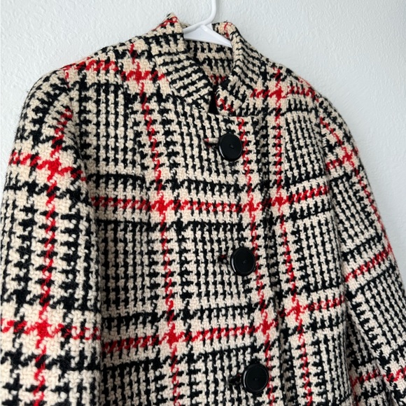THAT YOUNG LEEDS LOOK Vtg 30’s-60s Houndstooth Wool Jacket Women Coat XS/S Scarf - Picture 7 of 16
